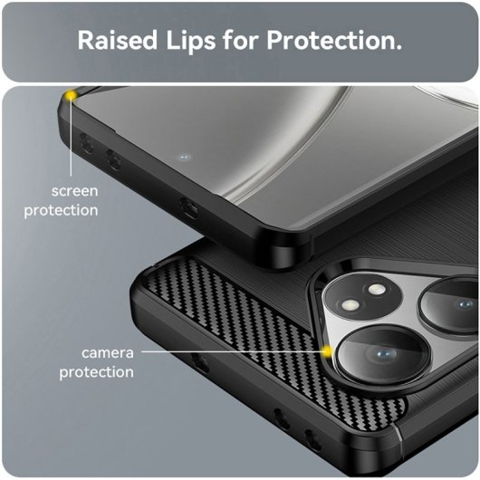 Topme Custodia In Silicone Per Realme GT 6 / GT 6T - Cover Con Bordo Dorato E Protezione Antiurto - Colore Bianco