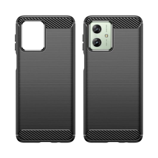 Max Power Digital Funda Fibra Carbono Para Motorola Moto G54 / G64 Carcasa Antigolpes Silicona Negra