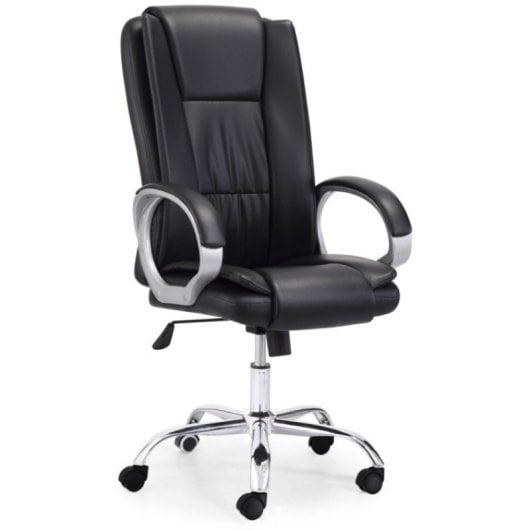 Home Heavenly Atlanta Silla de Escritorio con Reposacabezas Polipiel Negro