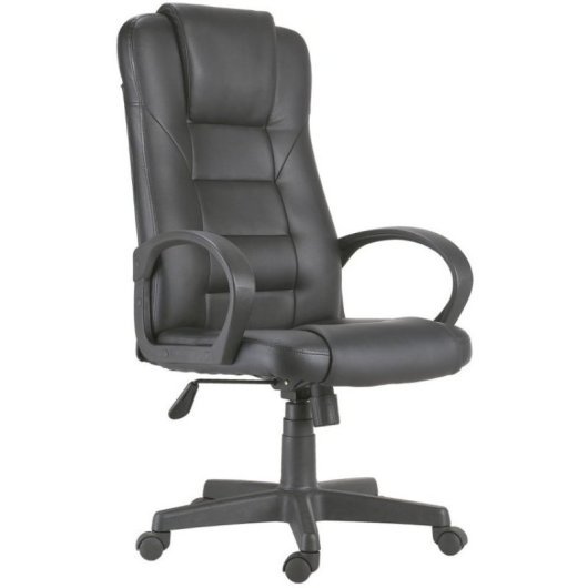 Home Heavenly Abogat Silla de Oficina de Forma Ergonómica Tapizada en Polipiel Negro