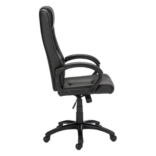 Home Heavenly Abogat Silla de Oficina de Forma Ergonómica Tapizada en Polipiel Negro