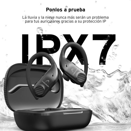 Head Flex Hooks Auriculares Inalámbricos Autonomía 8+32H IPX7 Negros
