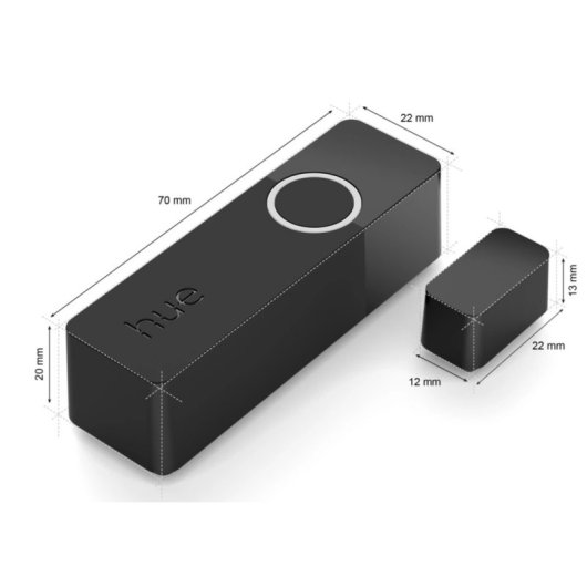 Philips Hue Secure Contact Sensor Pack Sensor de Contacto Inteligente para Ventanas y Puertas Negro