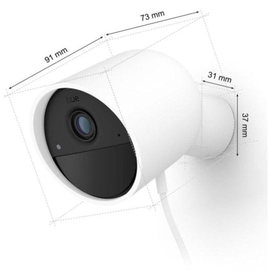 Caméra de surveillance Philips Hue Secure Cam Wired FullHD Vision Nocturne Intérieur et Extérieur Audio Bidirectionnel Contrôle Vocal