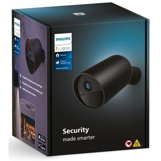 Überwachungskamera Philips Hue Secure Cam Battery FullHD Nachtsicht Innen und Außen Sprachsteuerung Zwei-Wege-Audio
