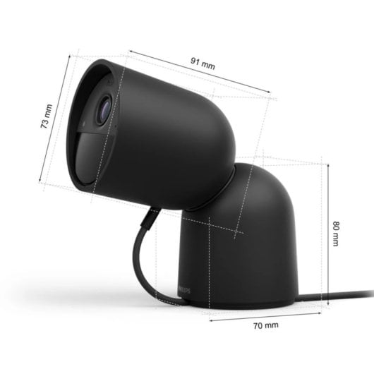 Caméra de sécurité filaire Philips Hue Secure pour bureau, intérieur et extérieur, Full HD, noir