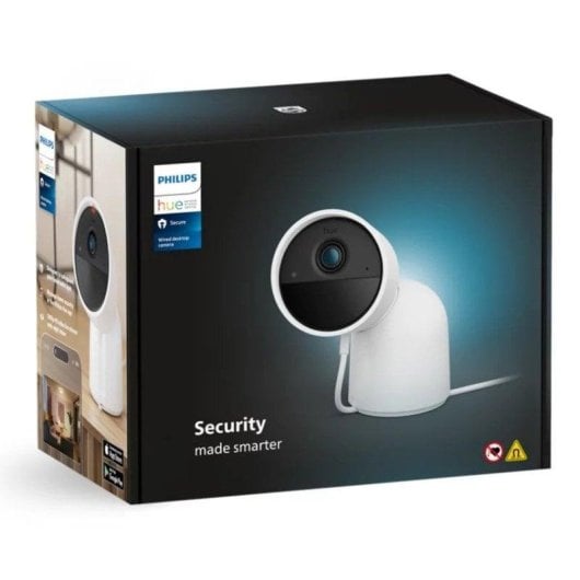 Caméra de surveillance Philips Hue Secure Camera Wired Desktop FullHD Vision Nocturne Intérieur et Extérieur Audio Bidirectionnel Contrôle Vocal