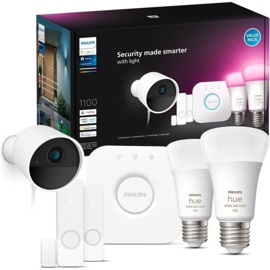 Überwachungskamera Philips Hue Secure Starter Pack FullHD Nachtsicht Innen Zwei-Wege-Audio Alarm