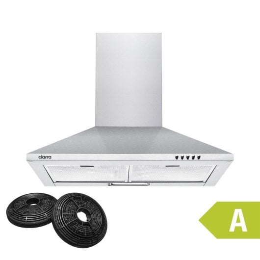 Cappa decorativa a parete Ciarra AW6201S da 60 cm classe A++ in acciaio inossidabile