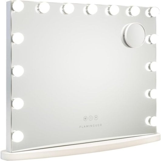 Specchio per il trucco Flamingueo con luce 15 lampadine LED 3 modalità di luce Controllo touch