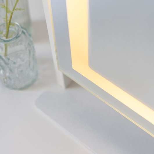 Specchio per il trucco Flamingueo con striscia LED rettangolare dimmerabile con luce 3 modalità di illuminazione Touch Control