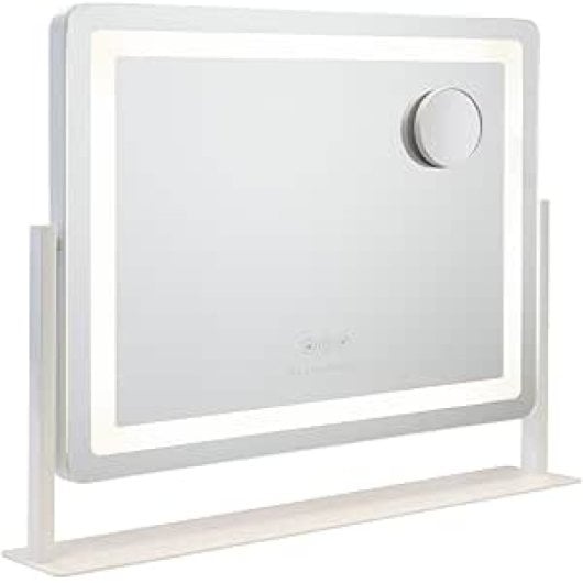 Flamingueo Espejo Maquillaje con Luz Tira LED Redondeada Regulable 3 Modos de Luz Control Táctil