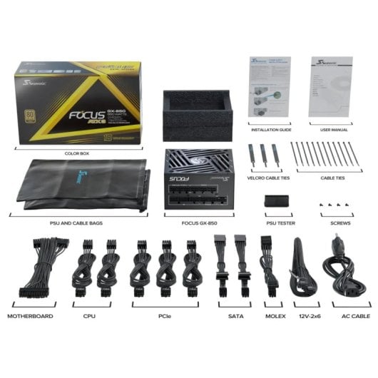 Seasonic Focus GX-850 ATX 3 PCIe 5.1 850W 80 Plus Gold Modular