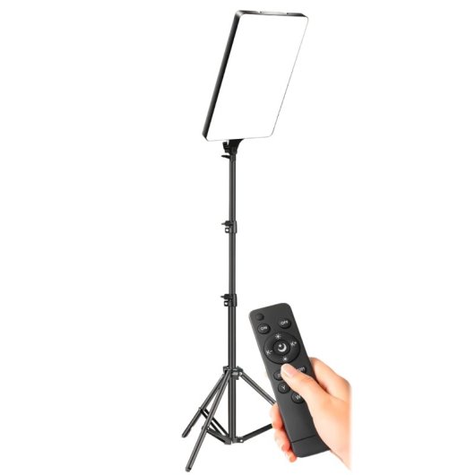 Klack Luz LED para Fotografía Y Vídeo con Mando Y Trípode de 2.1m 50W Negro