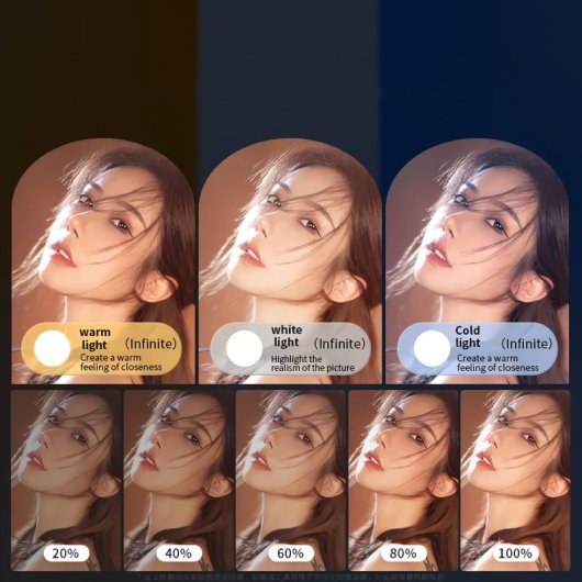 Klack Luz LED para Fotografía Y Vídeo con Mando Y Trípode de 2.1m 50W Negro