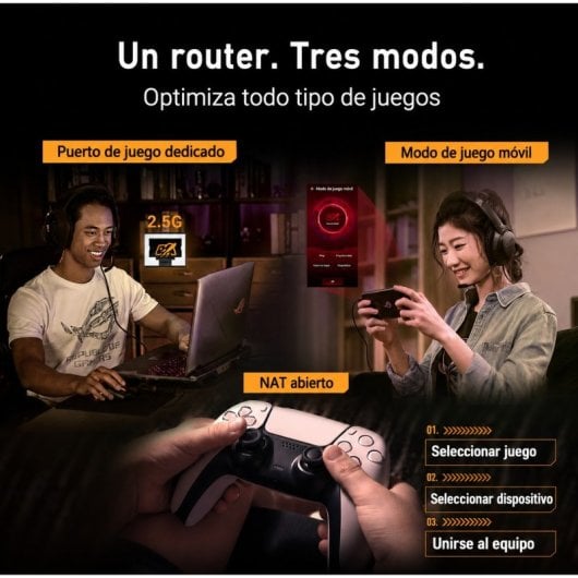 ASUS TUF Gaming BE6500 Router WiFi 7 Doble Banda AiMesh/VPN/AiProtection