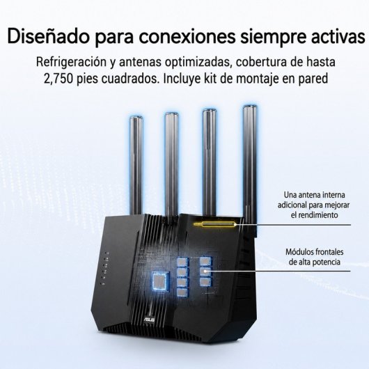 ASUS RT-BE92U Router estensibile BE9700 Wifi 7 TriBand AiMesh/VPN/AiProtection