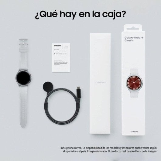 Samsung Galaxy Watch6 Classic LTE 43mm 4G Bluetooth GPS NFC Super AMOLED Argent Taille Unique IP68 SpO2 Pulsomètre