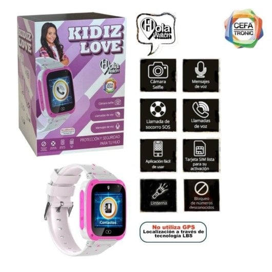Cefa Toys Hola Watch Urban Love 2G 1,4" TFT Rose Étanche IP66 Caméra SOS Enfant