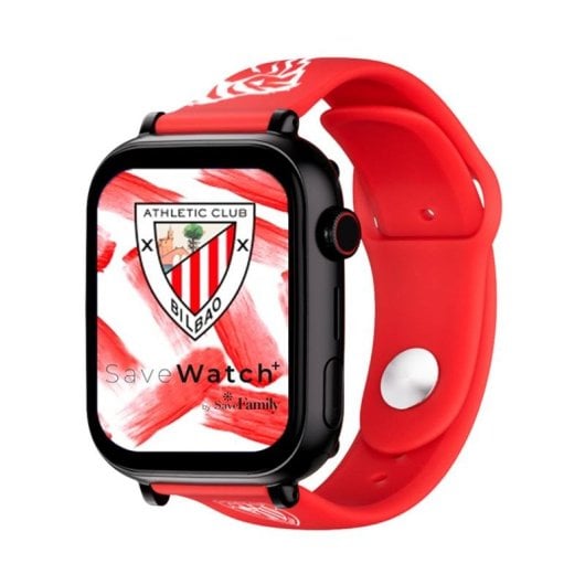 SaveFamily Plus Athletic Club Bilbao 4G GPS 40mm Ecrã Digital Preto Vermelho Resistente Água IP67 SOS