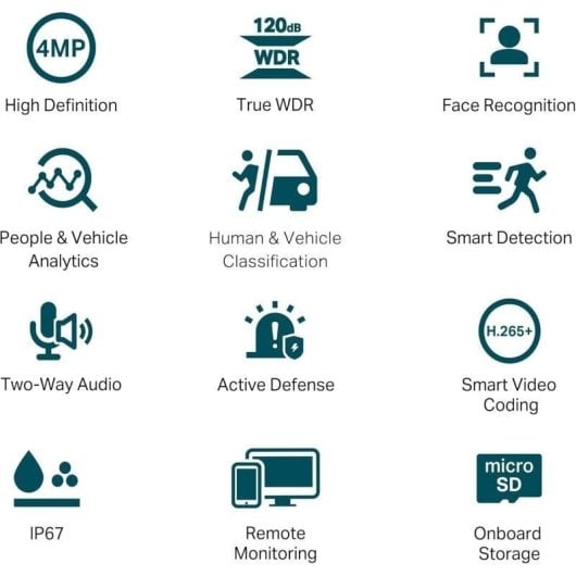 Überwachungskamera TP-Link VIGI C340S 2K Nachtsicht Außen KI-Erkennung Zwei-Wege-Audio