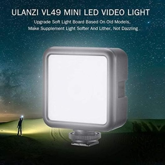 Ulanzi VL49 Iluminação Portátil para Vídeo e Fotografia com 3 Fixações Recarregável