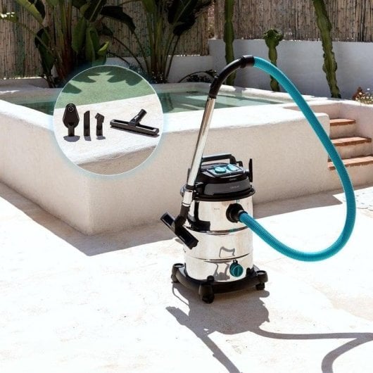 Aspiradora de tambor Cecotec Conga Rockstar Wet & Dry Steel Pro Tool 1600W Blowing System tanque acero inoxidable