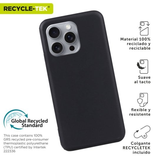 Muvit For Change Funda Recycletek Compatible Con Apple Iphone 16 Pro Negra