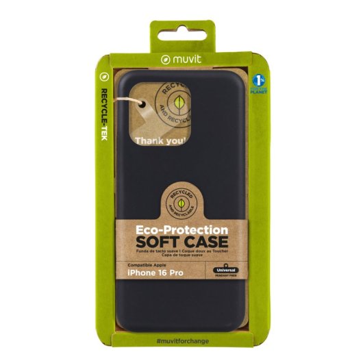 Muvit For Change Funda Recycletek Compatible Con Apple Iphone 16 Pro Negra