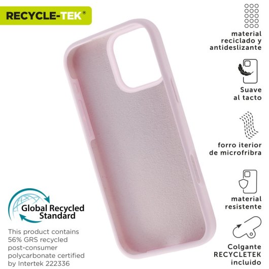 Muvit For Change Funda Recycletek Liquid Silicone Compatible Con Apple Iphone 16 Pro Max Rosa