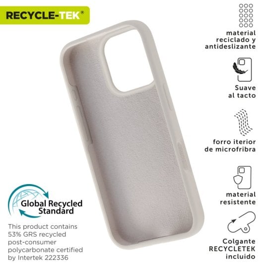 Muvit For Change Funda Recycletek Liquid Silicone Compatible Con Apple Iphone 16 Pro Nude