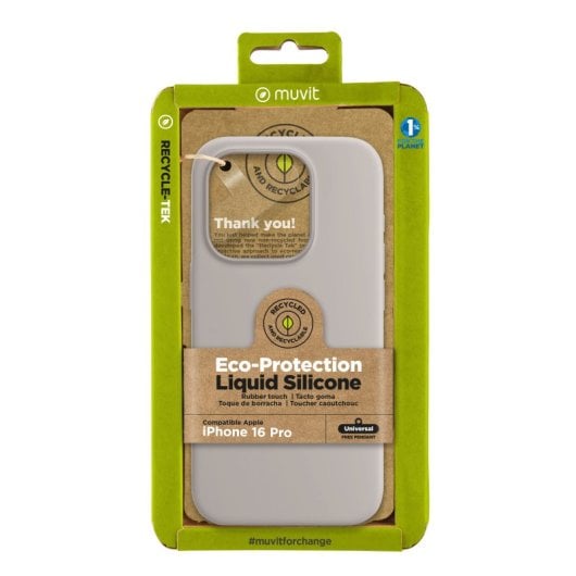 Muvit For Change Funda Recycletek Liquid Silicone Compatible Con Apple Iphone 16 Pro Nude