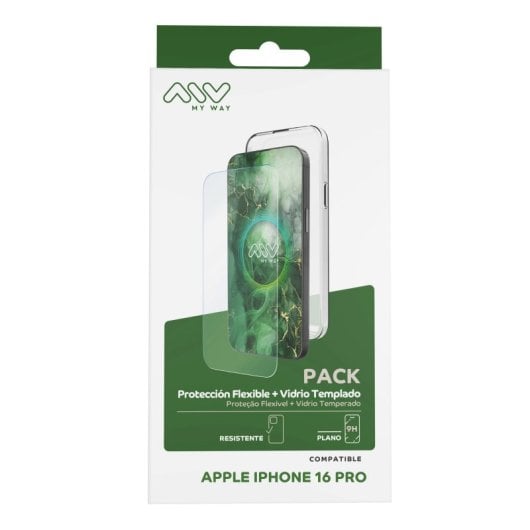 Myway Funda Compatible Con Apple Iphone 16 Pro + Protector Pantalla Vidrio Templado Plano