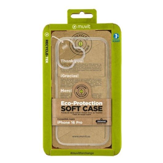 Muvit For Change Funda Recycletek Compatible Con Apple Iphone 16 Transparente