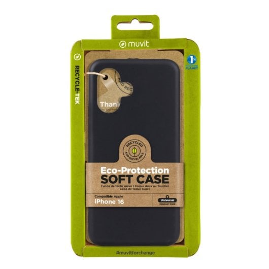 Muvit For Change Funda Recycletek Compatible Con Apple Iphone 16 Negra