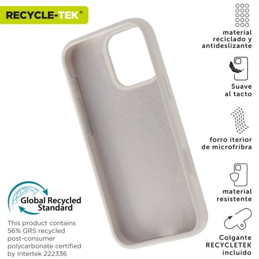 Muvit For Change Recycletek Flüssigsilikonhülle Kompatibel Mit Apple iPhone 16 Pro Max Nude