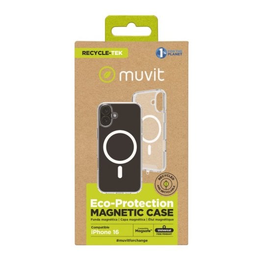 Muvit For Change Funda Recycletek Magsafe Compatible Con Apple Iphone 16 Transparente