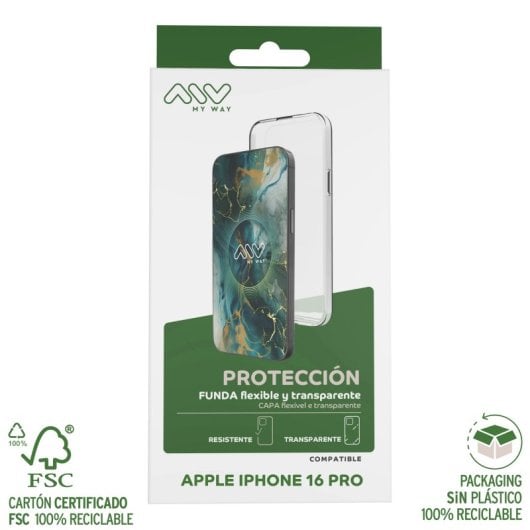 Coque Myway compatible avec Apple iPhone 16 Pro transparente
