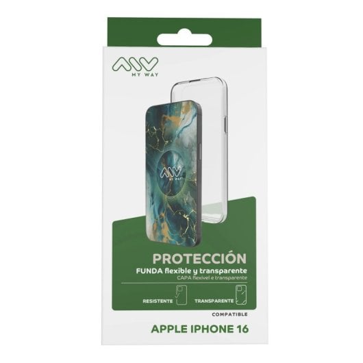 Coque Myway compatible avec Apple iPhone 16 transparente