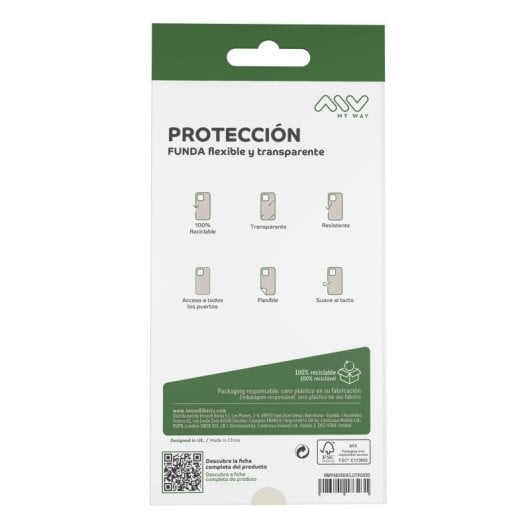 Coque Myway compatible avec Apple iPhone 16 transparente