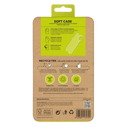 Muvit For Change Funda Recycletek Compatible Con Apple Iphone 16 Plus Transparente