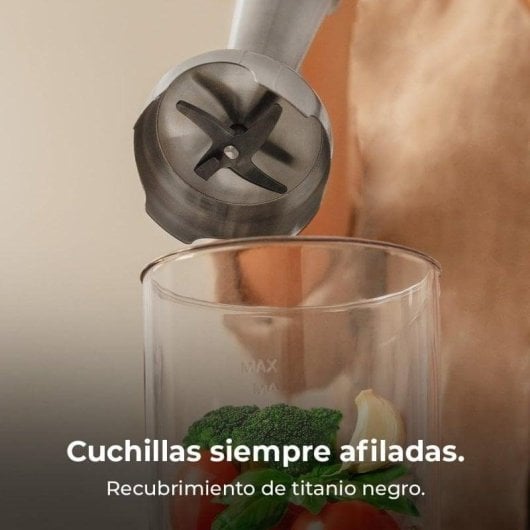 Cecotec Power RetroGreen 1200MAX Crean&Crush Batidora de Mano Retro 4 Cuchillas 0.5L 1200W Verde