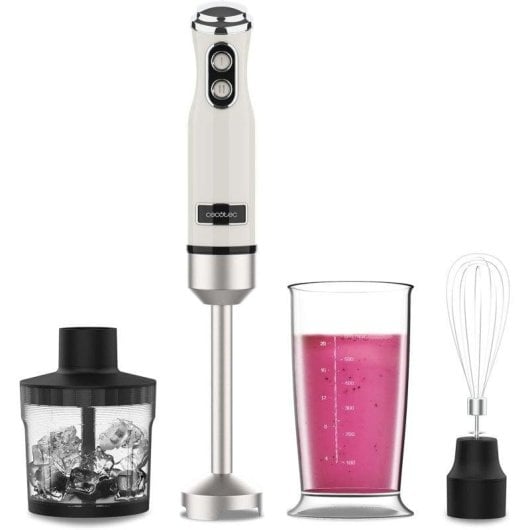 Cecotec Power RetroBeige 1200MAX Crean&Crush Batidora de Mano Retro 4 Cuchillas 0.5L 1200W Beige