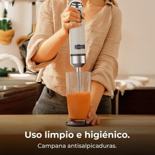 Cecotec Power RetroBeige 1200MAX Crean&Crush Batidora de Mano Retro 4 Cuchillas 0.5L 1200W Beige