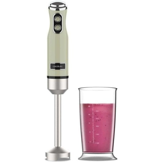Batidora de mano Cecotec Power RetroGreen 1200MAX 1200W 0,5L 4 cuchillas retro
