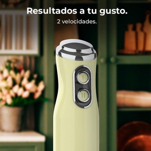 Batidora de mano Cecotec Power RetroGreen 1200MAX 1200W 0,5L 4 cuchillas retro