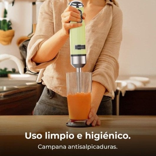 Batidora de mano Cecotec Power RetroGreen 1200MAX 1200W 0,5L 4 cuchillas retro