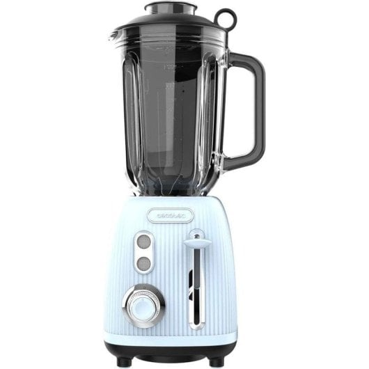 Licuadora Cecotec Power Black Titanium RetroBlue 1200W Jarra Vidro 1,5L Pulse Azul