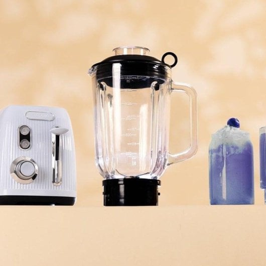 Licuadora Cecotec Power Black Titanium RetroBlue 1200W Jarra Vidro 1,5L Pulse Azul