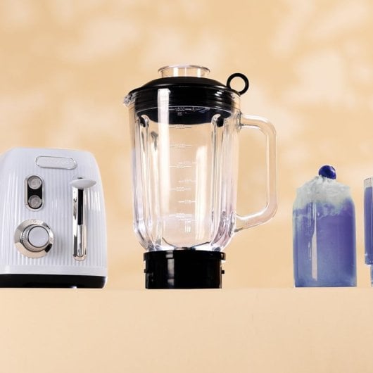 Cecotec Power Black Titanium RetroBlue Batidora de Vaso Retro 4 Cuchillas 1.5L 1200W Azul